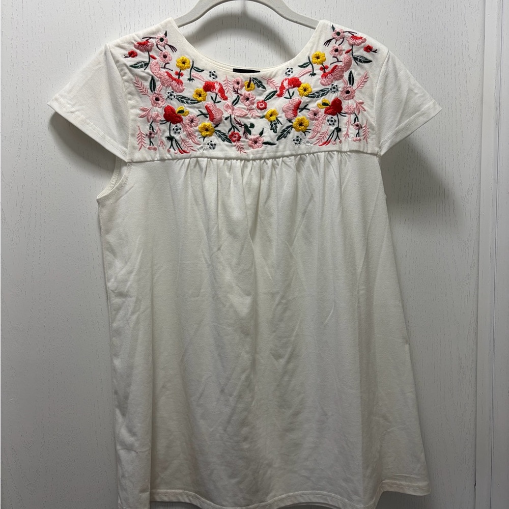 AMPERSAND AVE White Blouse with Floral Embroidery